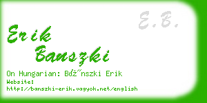 erik banszki business card